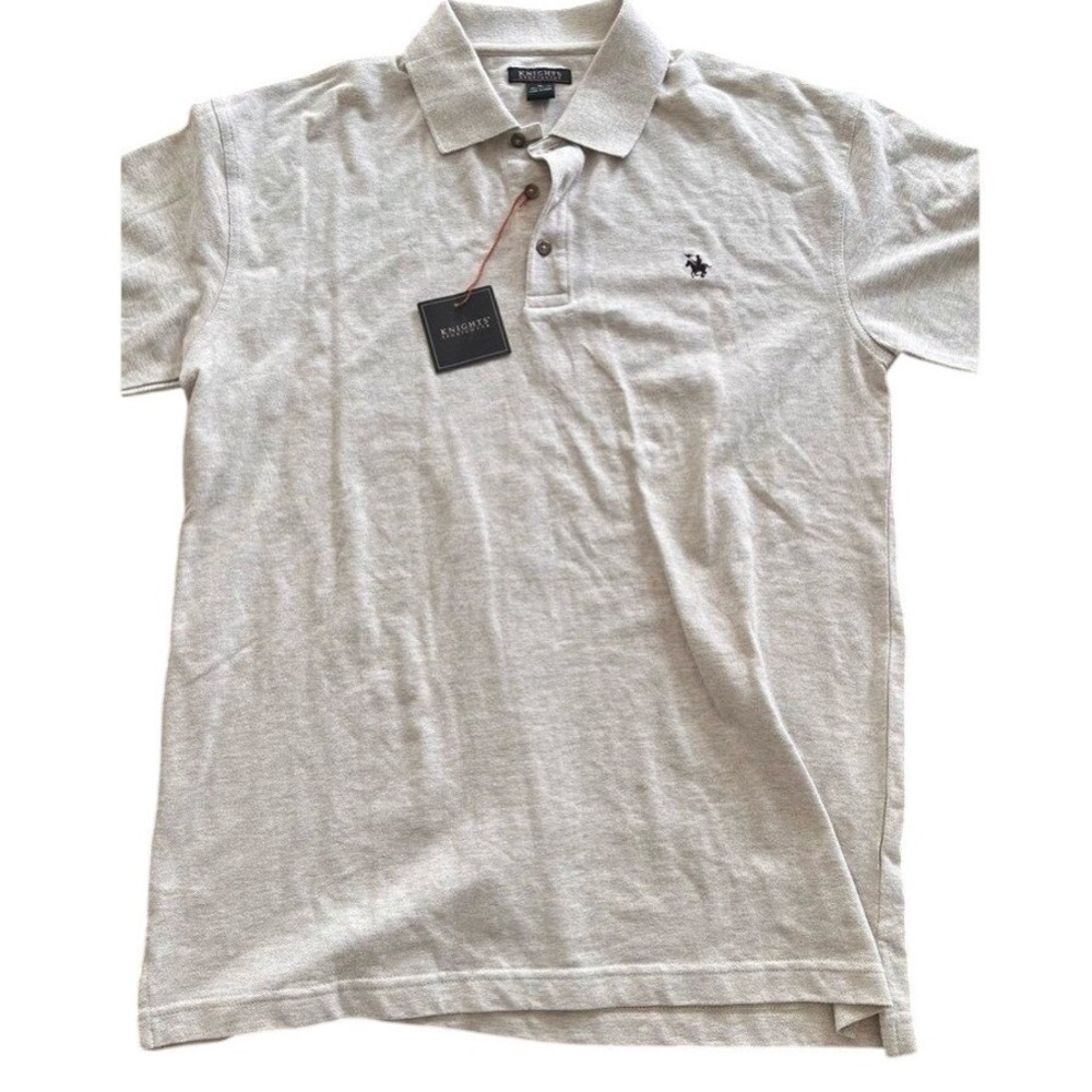 Knights Sportswear Mens Tan Heather Pique Polo Shirt NWT Medium Professional